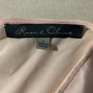 Rose & Olive Peach Sheer and Lace Tank Top